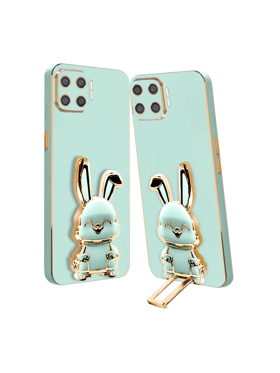 

Karwan Oppo F17 Pro 3D Bunny Back Cover With Folding Stand, Green