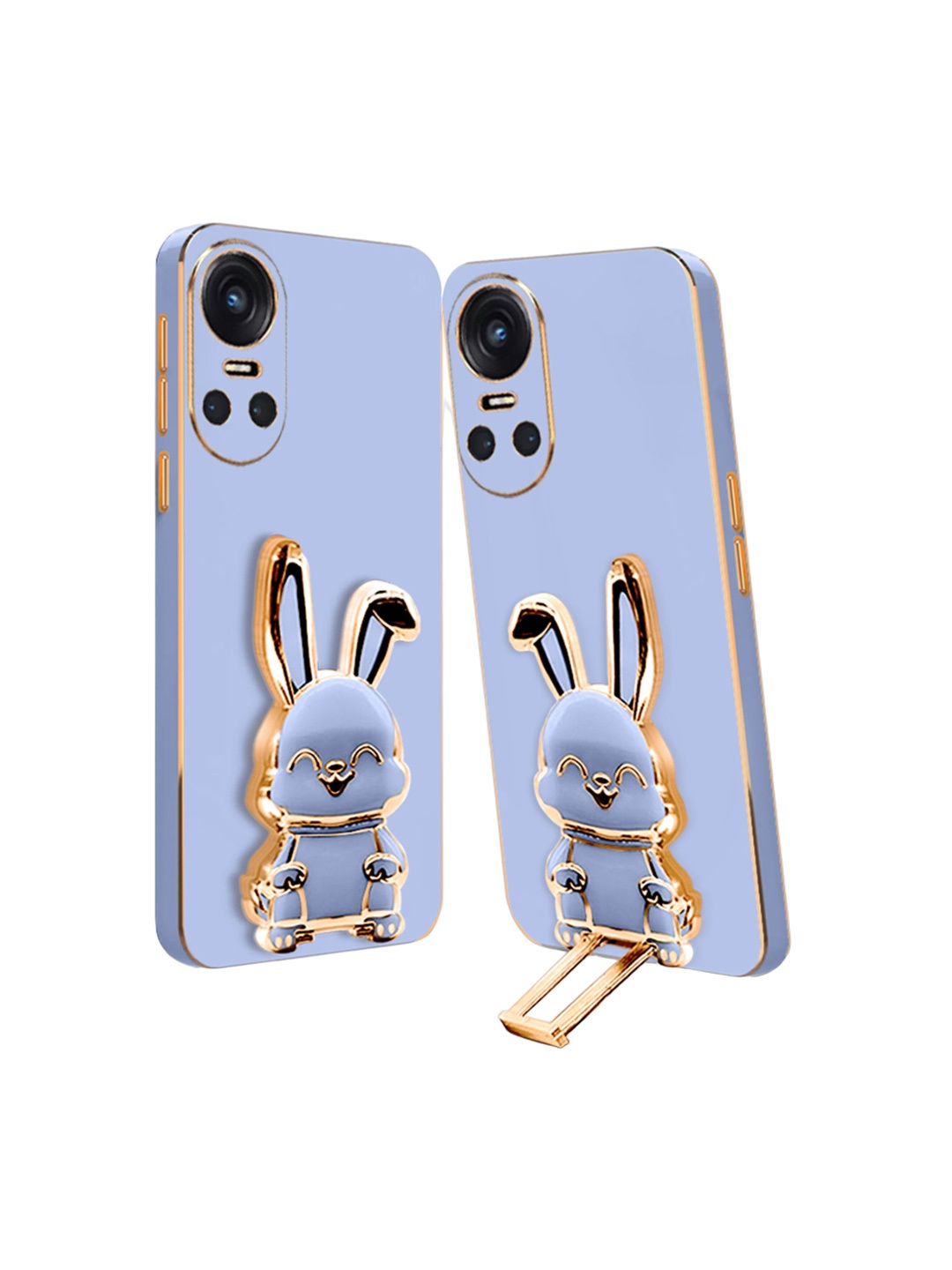 

Karwan 3D Bunny Oppo Reno 10 Back Case Cover With Folding Stand, Blue