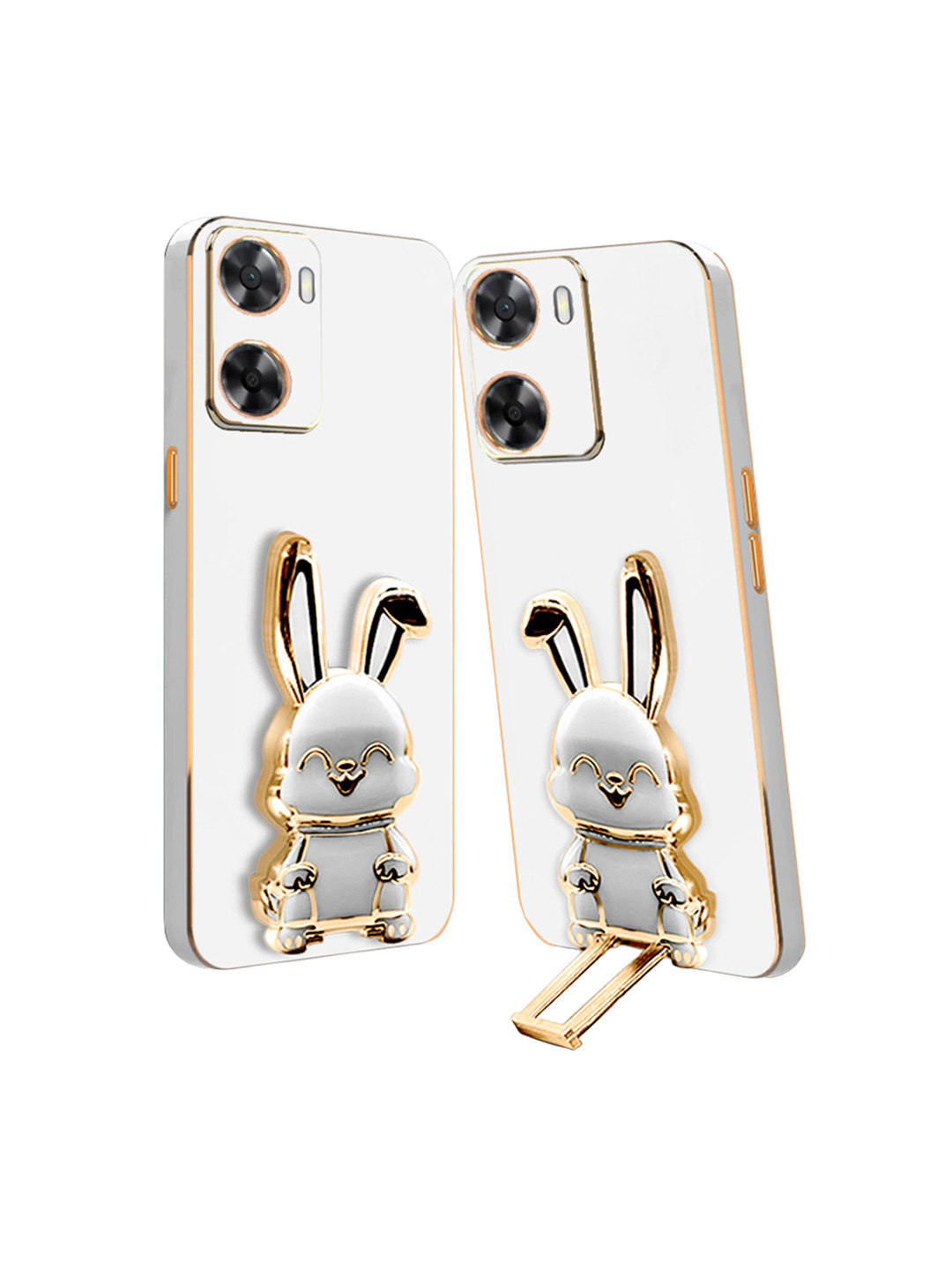 

Karwan Oppo K10 5G 3D Bunny Back Cover Case With Folding Stand, White