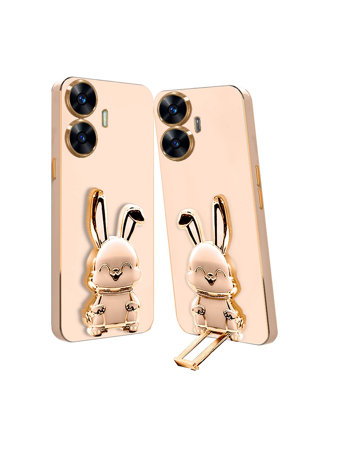 

Karwan Realme C55 3D Bunny Back Case With Folding Stand, Pink