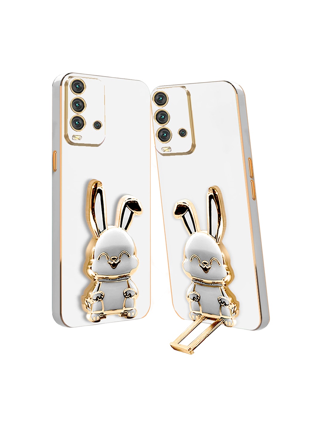 

Karwan Redmi 9 Power 3D Bunny With Folding Stand Back Cover, White