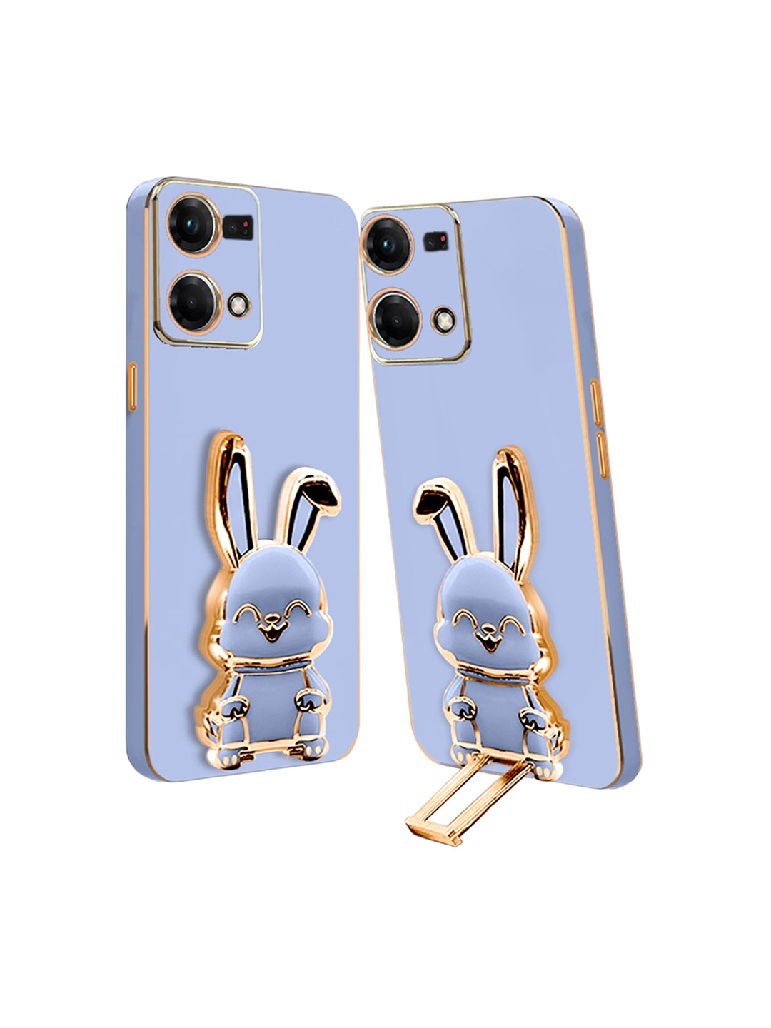 

Karwan 3D Bunny Oppo F21 Pro Folding Stand Back Cover, Blue