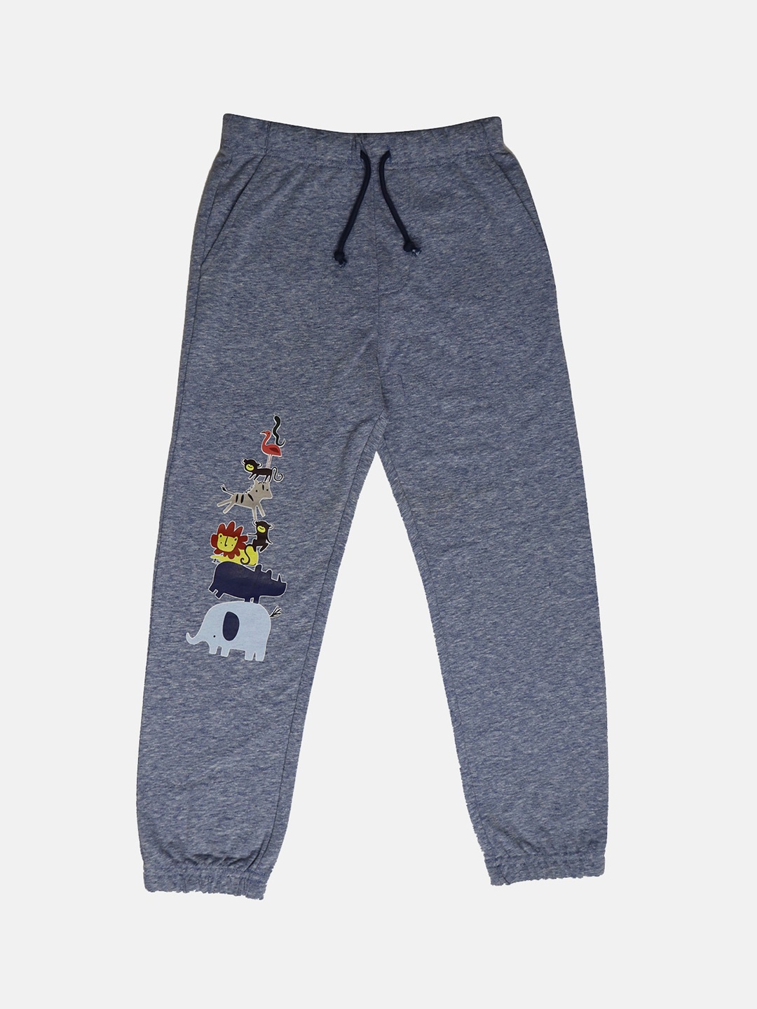 

HARBOR N BAY Boys Conversational Printed Cotton Jogger, Grey melange