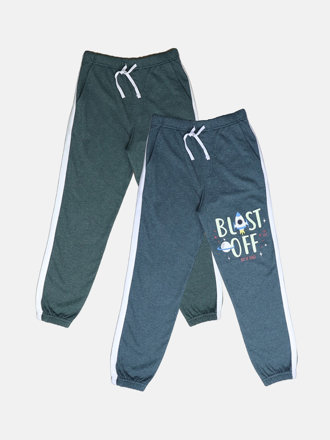 

HARBOR N BAY Boys Pack Of 2 Regular Fit Mid Rise Printed Joggers, Blue