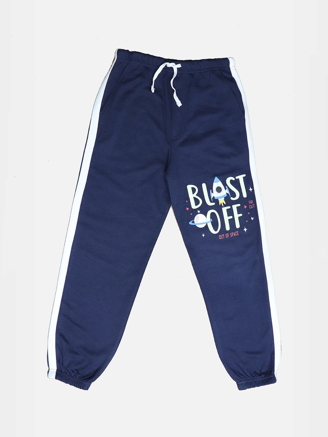 

HARBOR N BAY Boys Typography Printed Cotton Jogger, Navy blue
