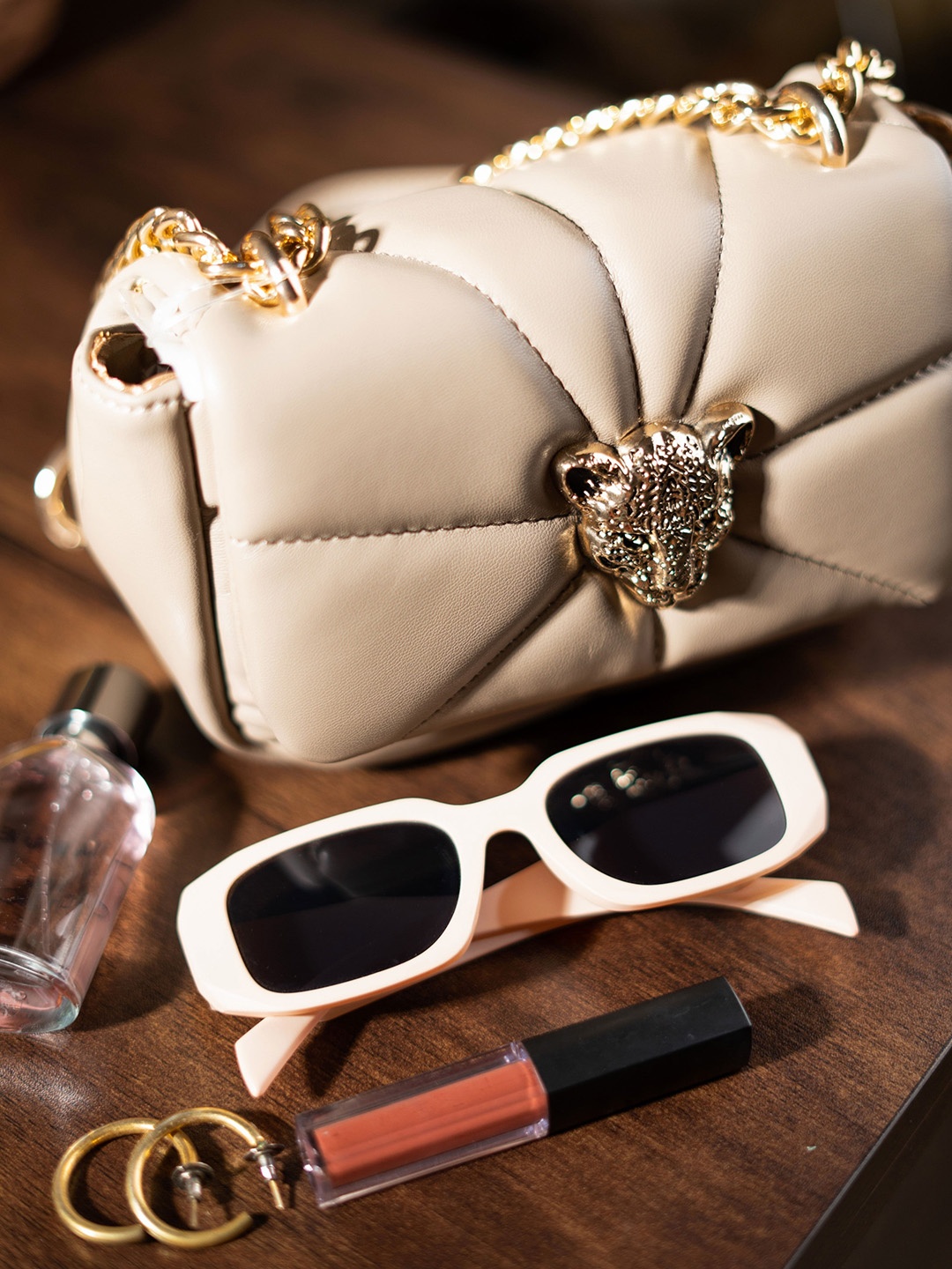 

Inc 5 Structured Embellished Shoulder Bag, Nude
