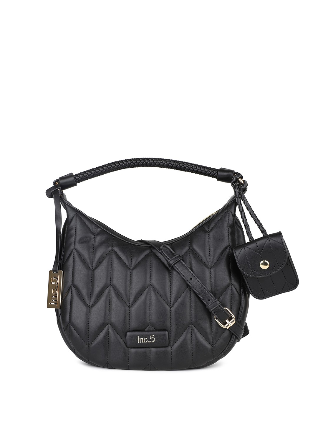 

Inc 5 Quilted Structured Shoulder Bag With Pouch, Black