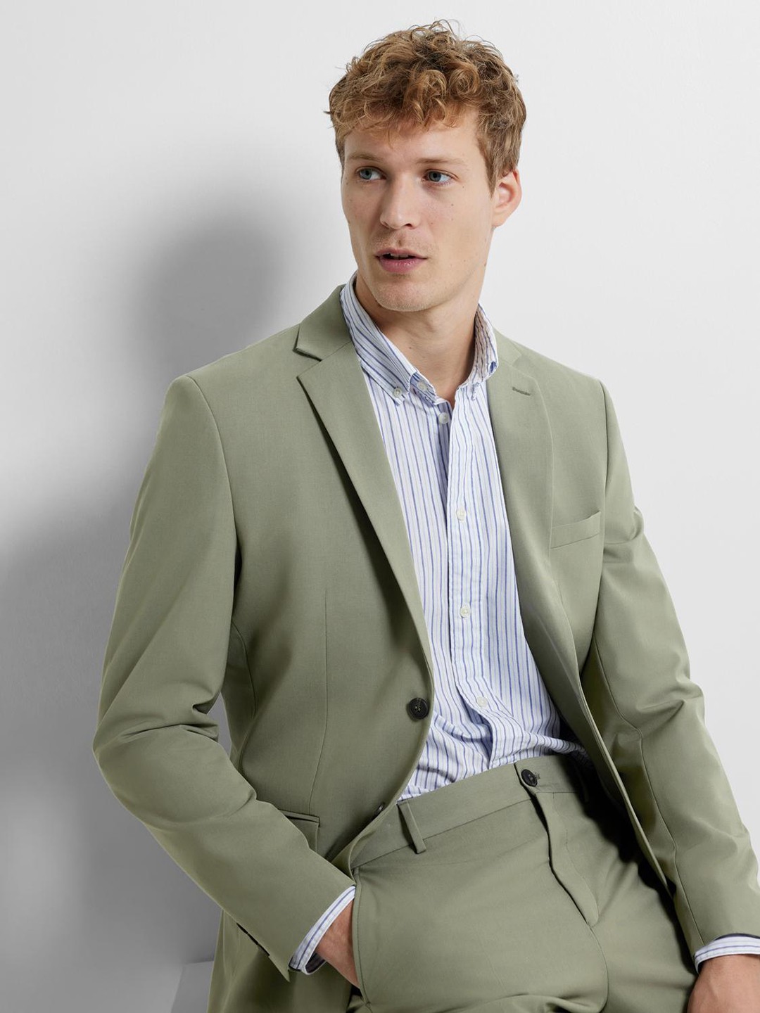 

SELECTED Slim Fit Striped Cotton Formal Shirt, White