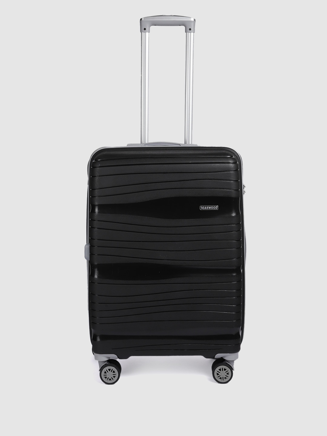 

Teakwood Leathers Iris 360 Degree Rotation Hard-Sided Medium-Sized Trolley Bag 54.6L, Black