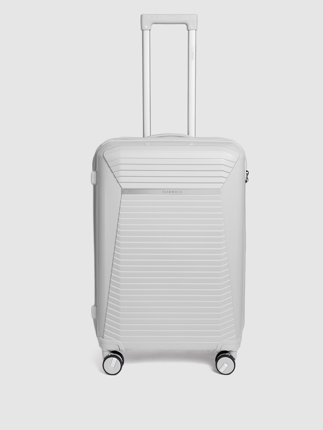 

Teakwood Leathers Shield Textured 360 Degree Rotation Hard Medium Trolley Bag 54.6 Ltr, Grey