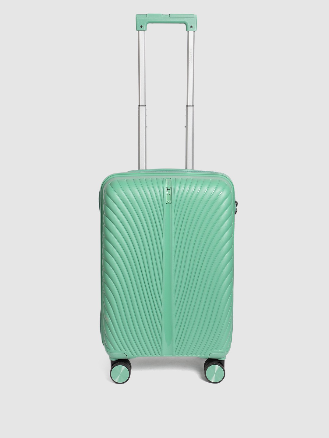 

Teakwood Leathers Swan Textured 360 Degree Rotation Cabin Hard Trolley Bag 32.2 Ltr, Green