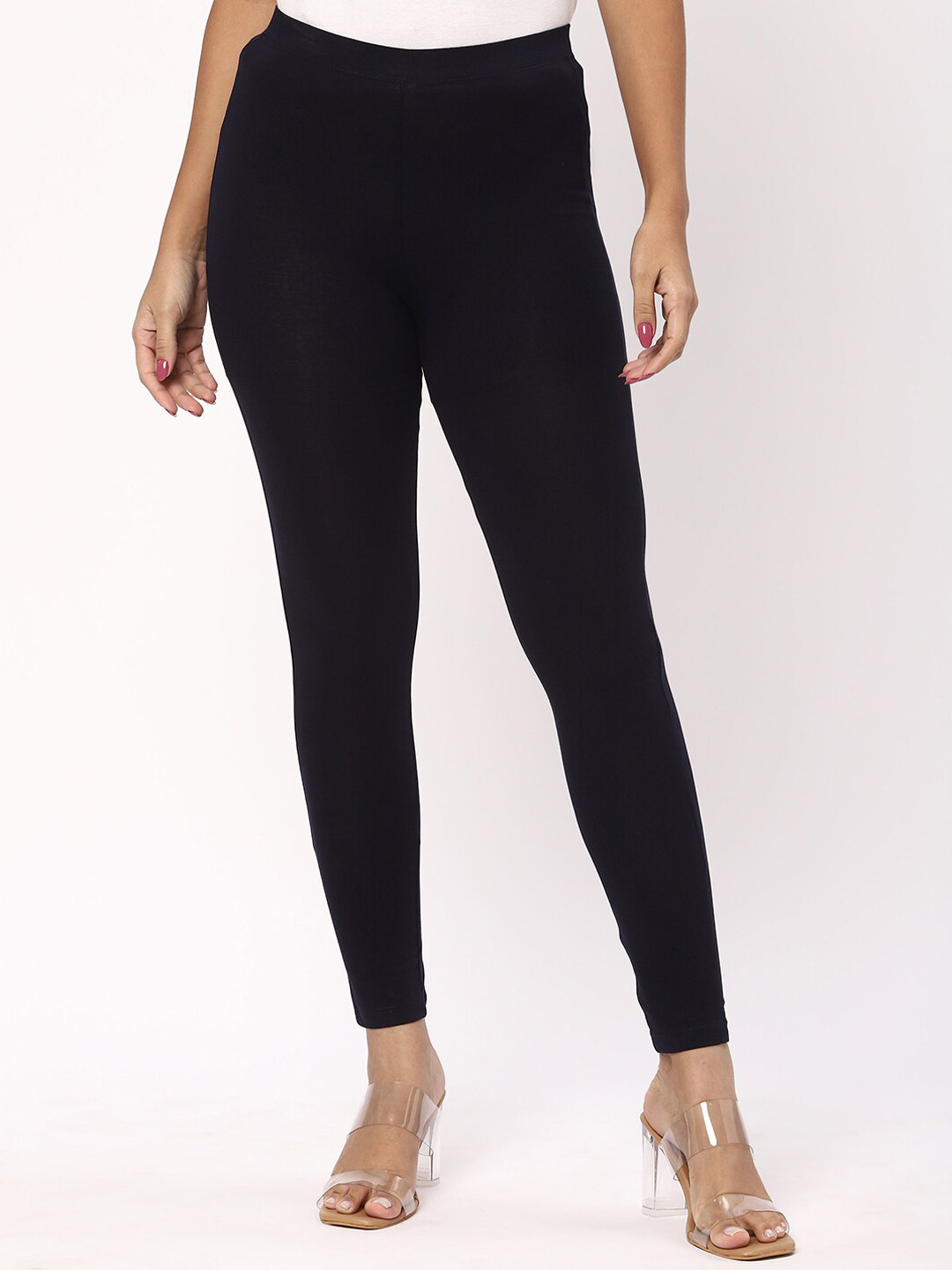 

R&B Cotton Ankle Length Leggings, Navy blue