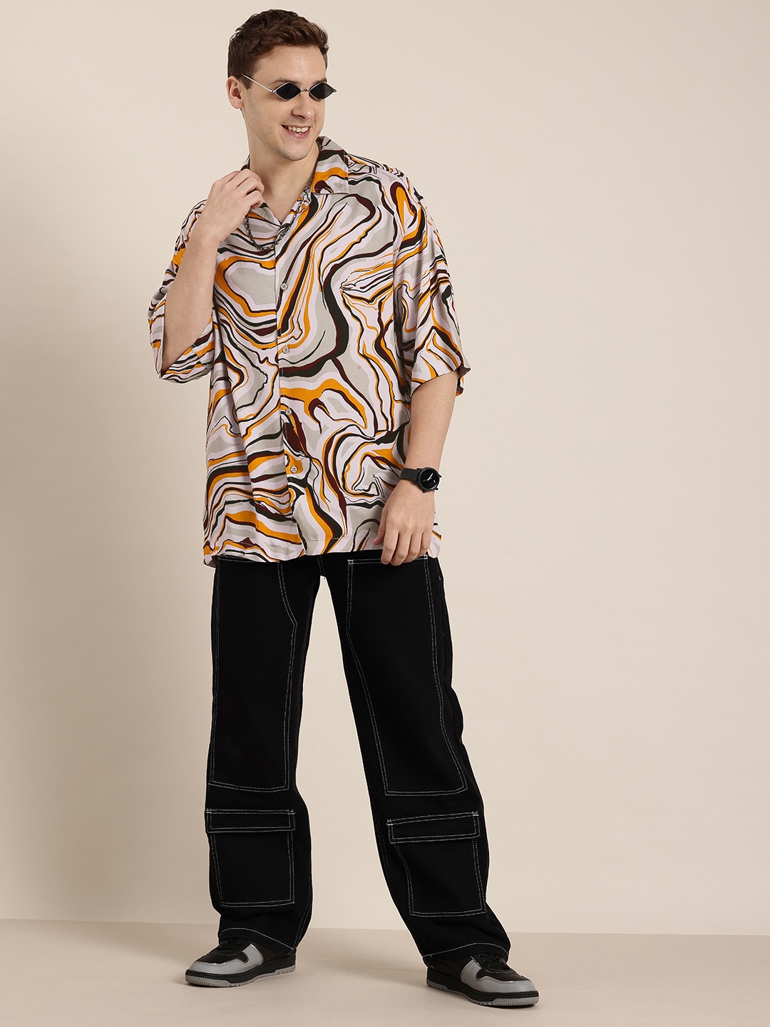 

HERE&NOW Abstract Printed Casual Shirt, Multi