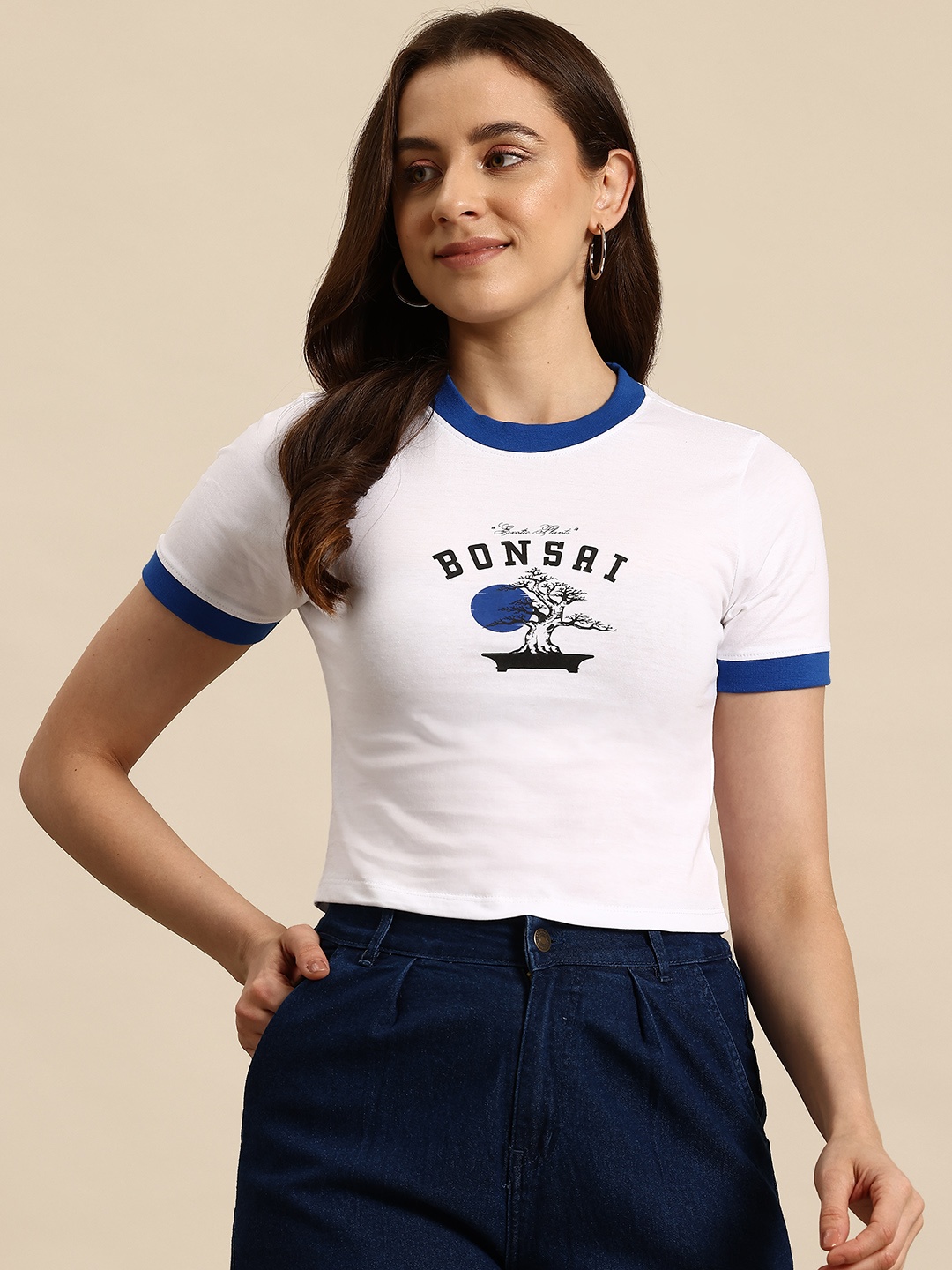 

Mast & Harbour Printed Pure Cotton T-shirt, White