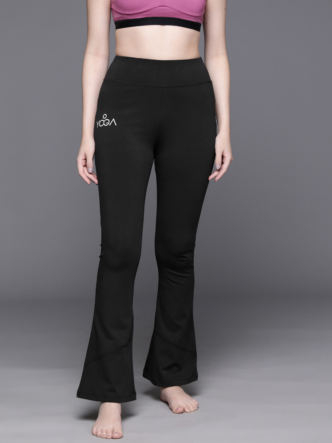 

HRX by Hrithik Roshan Women Rapid-Dry Yoga Flared Tights, Black