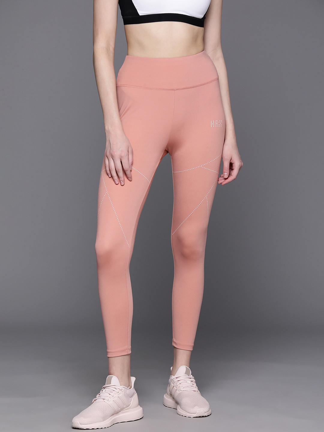 

HRX by Hrithik Roshan Women Rapid Dry Running Tights, Peach