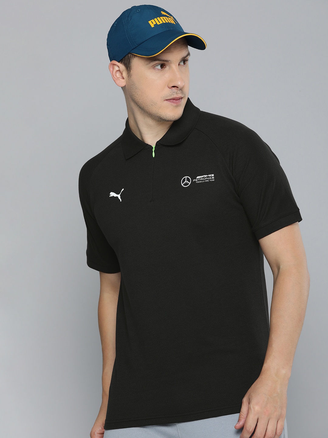 

PUMA Motorsport Mercedes AMG Petronas Pique Polo Collar T-shirt, Black