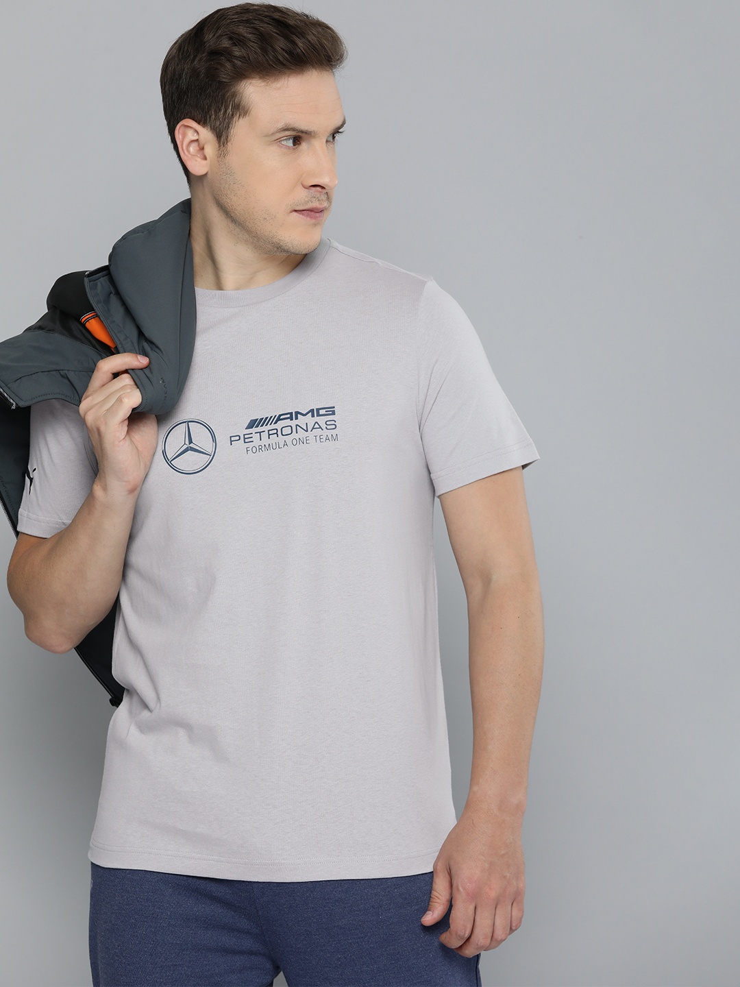 

PUMA Motorsport Men Mercedes AMG Petronas Pure Cotton T-shirt, Grey
