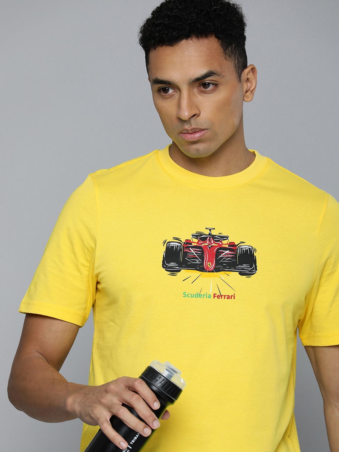 

PUMA Motorsport Pure Cotton Scuderia Ferrari Graphic Printed T-shirt, Yellow