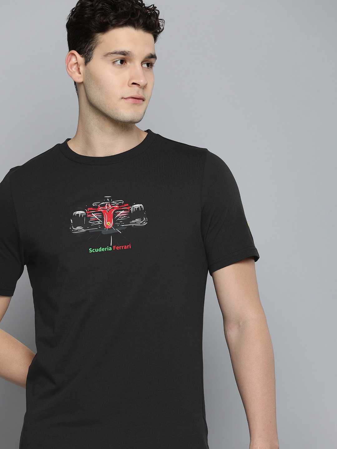 

PUMA Motorsport Scuderia Ferrari Race Graphic Printed Pure Cotton T-shirt, Black