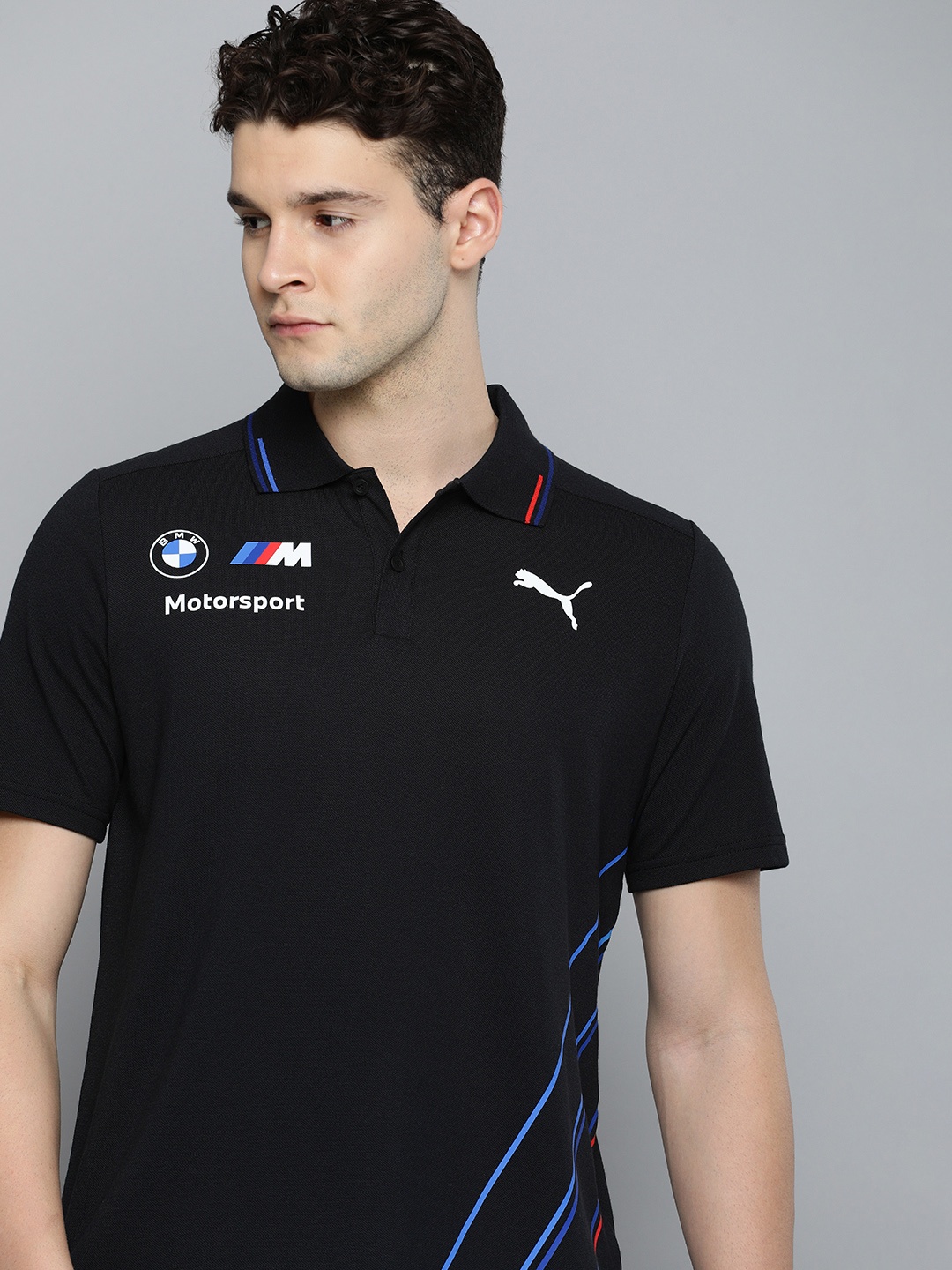 

PUMA Motorsport Men BMW Team Polo Collar T-shirt, Navy blue