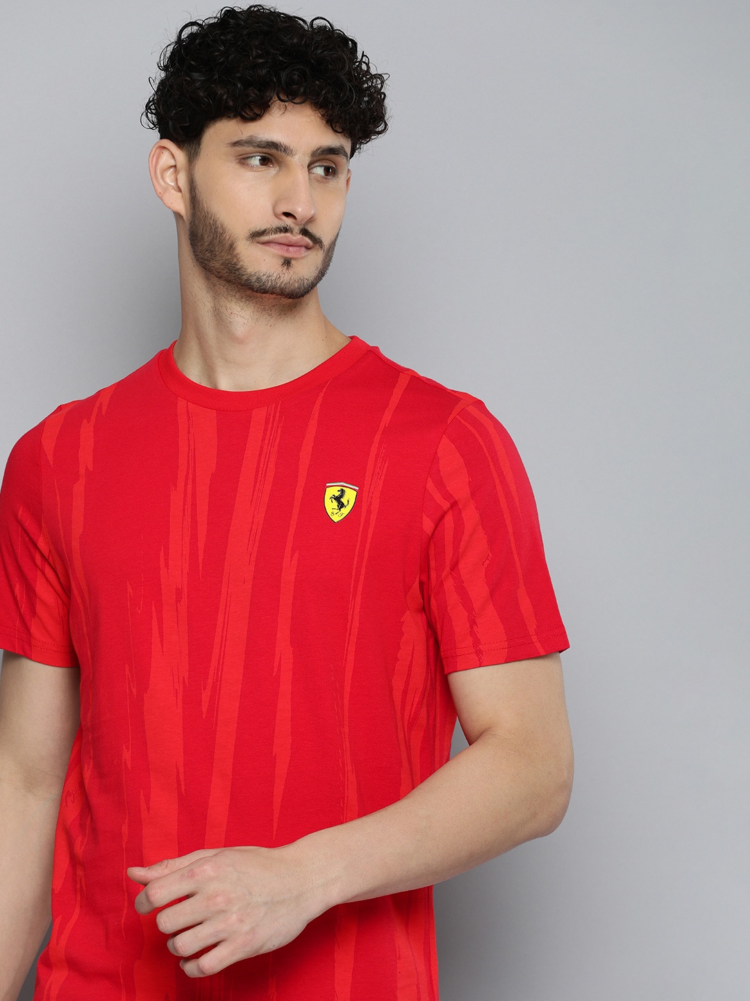 

PUMA Motorsport Scuderia Ferrari Race Relaxed Fit Printed Pure Cotton T-shirt, Red