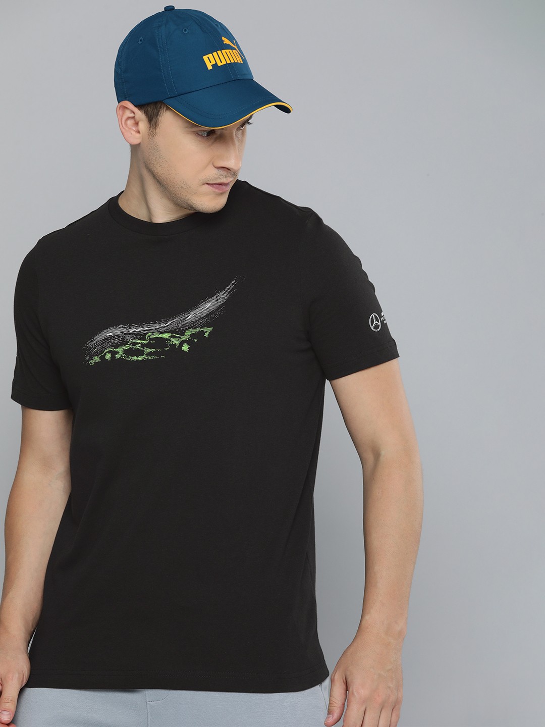 

PUMA Motorsport Men Mercedes AMG Petronas Printed Pure Cotton T-shirt, Black