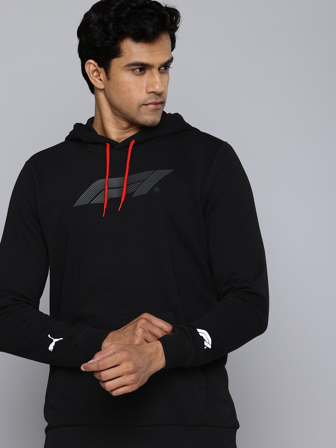 PUMA Motorsport F1 Brand Logo Printed Hooded Sweatshirt, Black