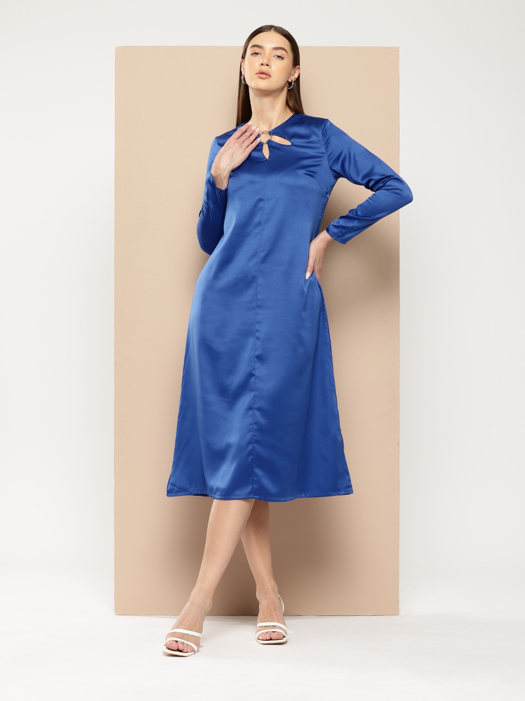 

Chemistry Cut-Outs Detail A-Line Midi Dress, Blue