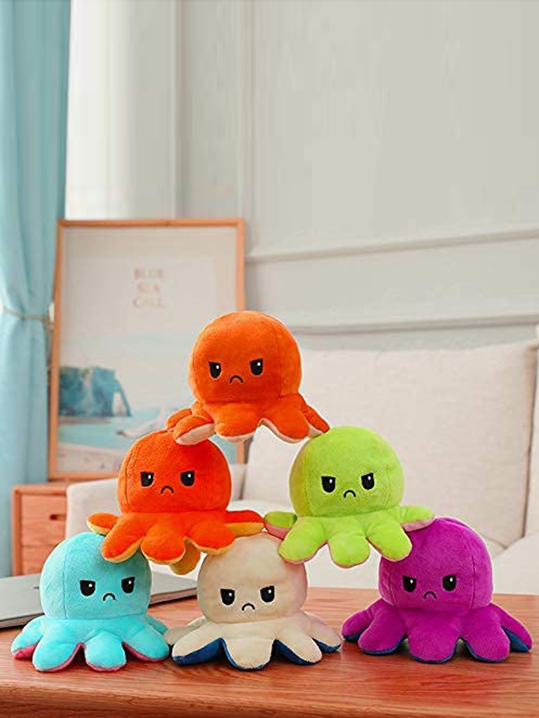 

CareDone Kids Reversible Octopus Soft Toys, Blue