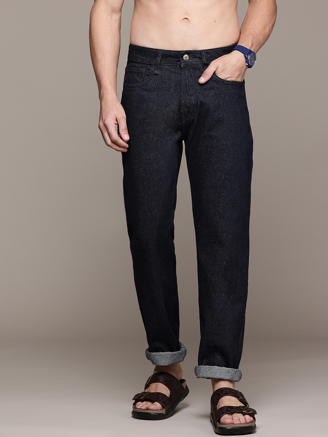 

The Roadster Lifestyle Co. Men Pure Cotton Jeans, Navy blue