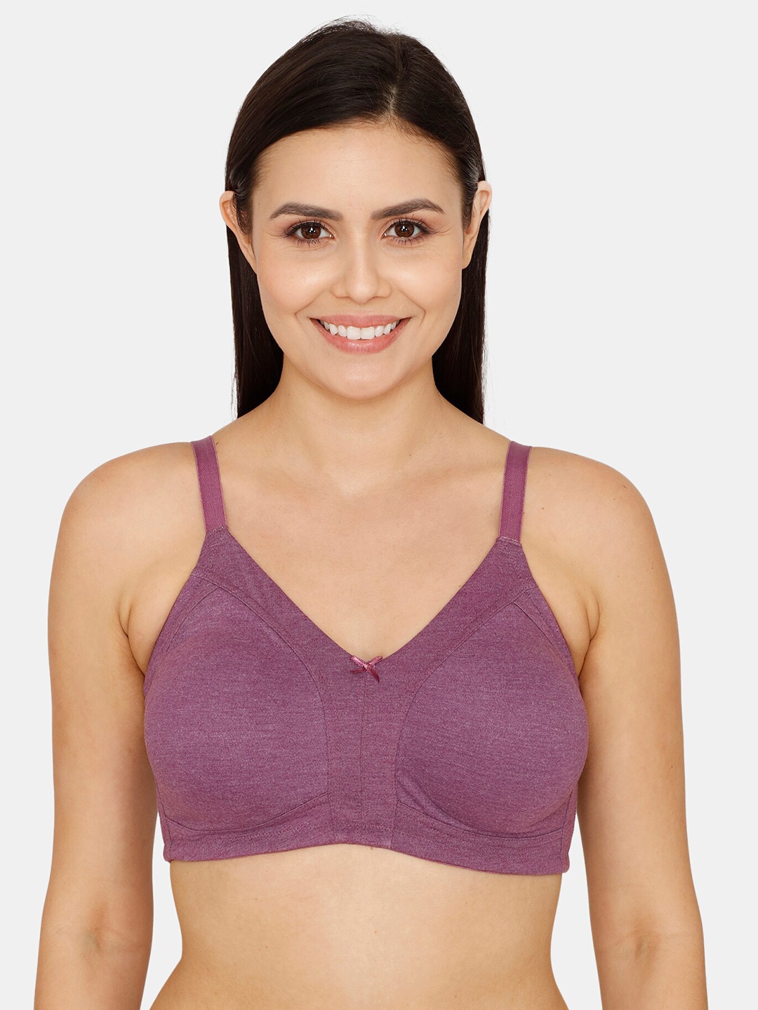 

Zivame Seamless Non-Padded Non-Wired Everyday Bra With All Day Comfort, Purple