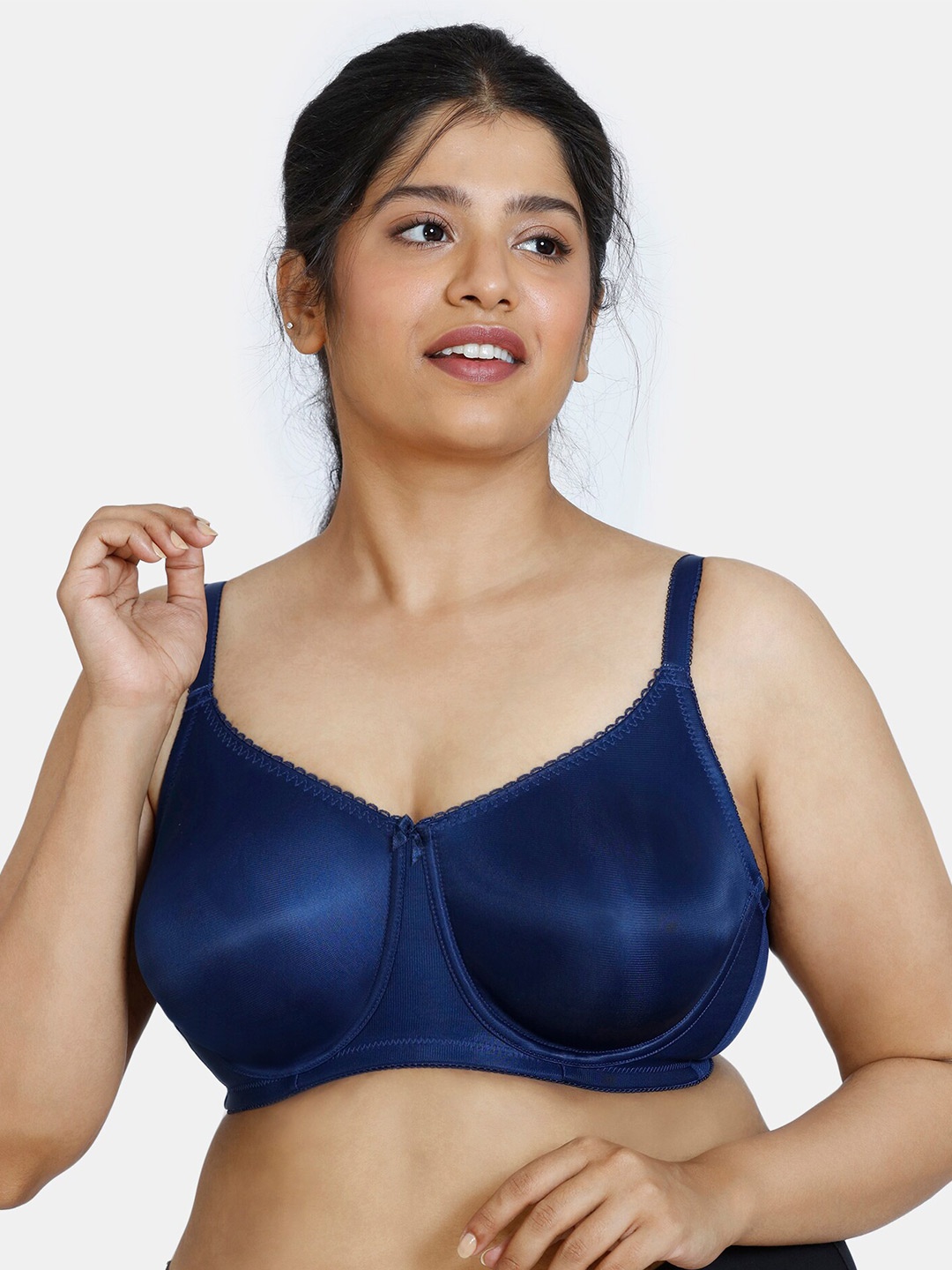 

Zivame Underwired Seamless Non-Padded Everyday Bra With All Day Comfort, Blue