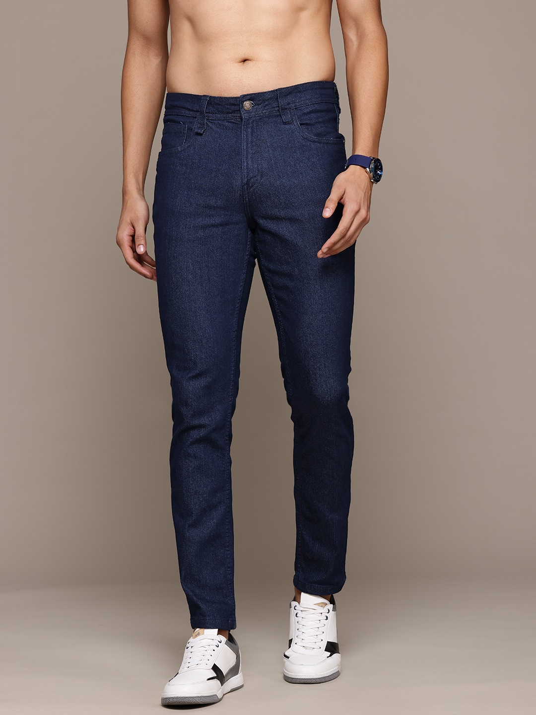 

The Roadster Lifestyle Co. Men Stretchable Tapered Fit Jeans, Navy blue