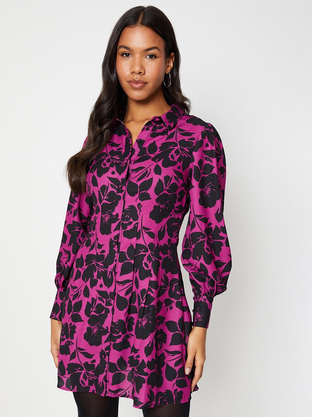 

DOROTHY PERKINS Rose Revival Shirt-Style Dress, Magenta