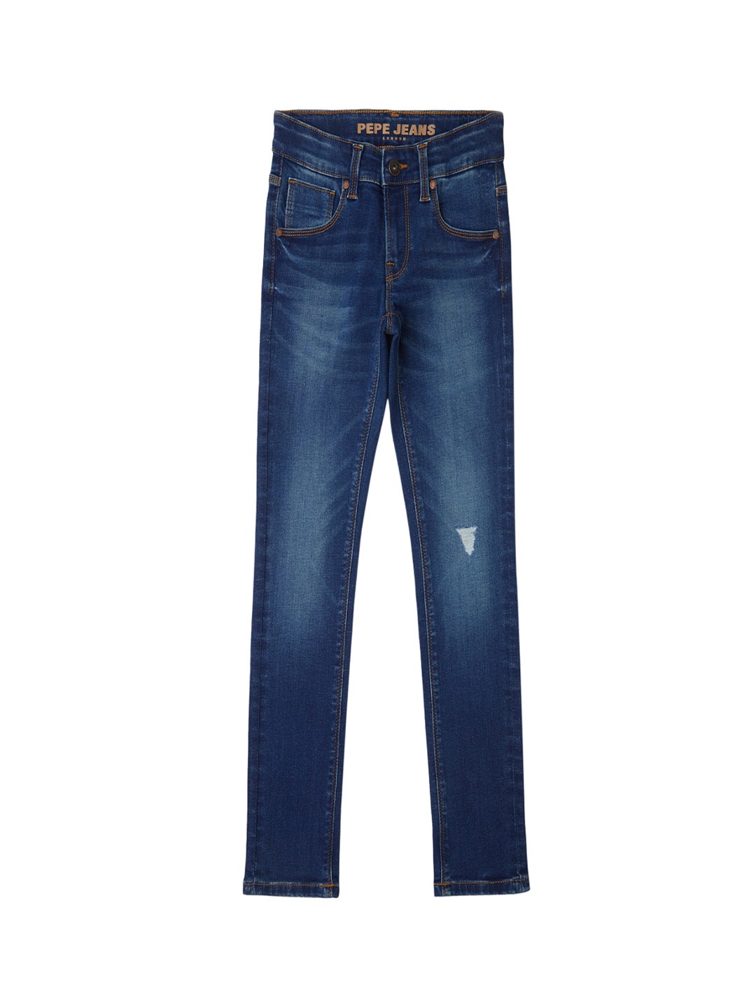

Pepe Jeans Boys Slim Fit Heavy Fade Low Distress Stretchable Jeans, Blue