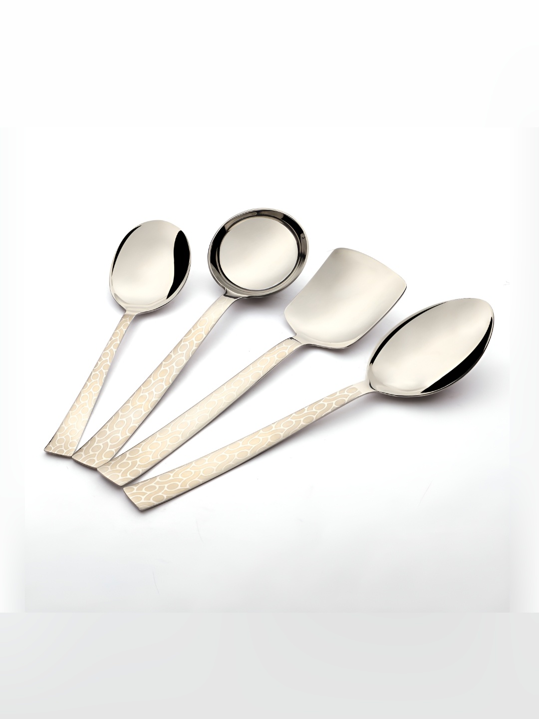 

FNS 4 Pieces Stainless Steel Serving Spoon Set, Silver