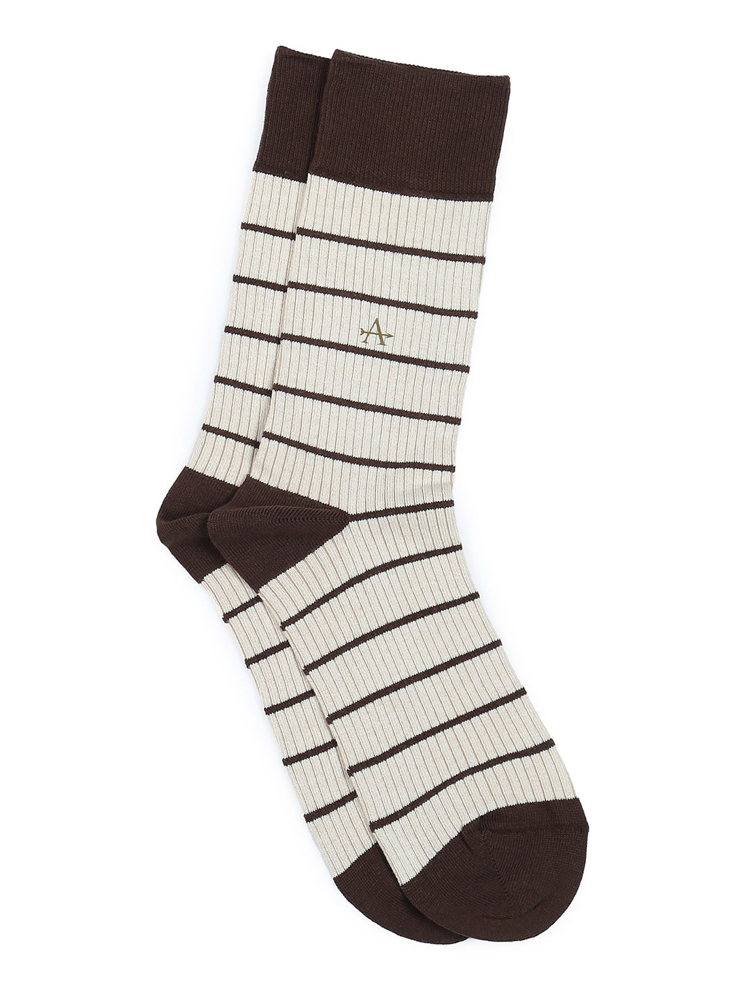

Arrow Men Striped Pure Cotton Above Ankle Length Socks, Brown