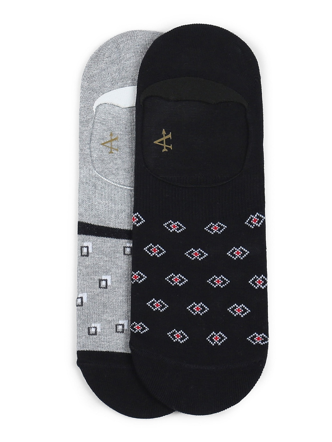 

Arrow Men Pack Of 2 Patterned Pure Cotton Ankle Length Socks, Grey