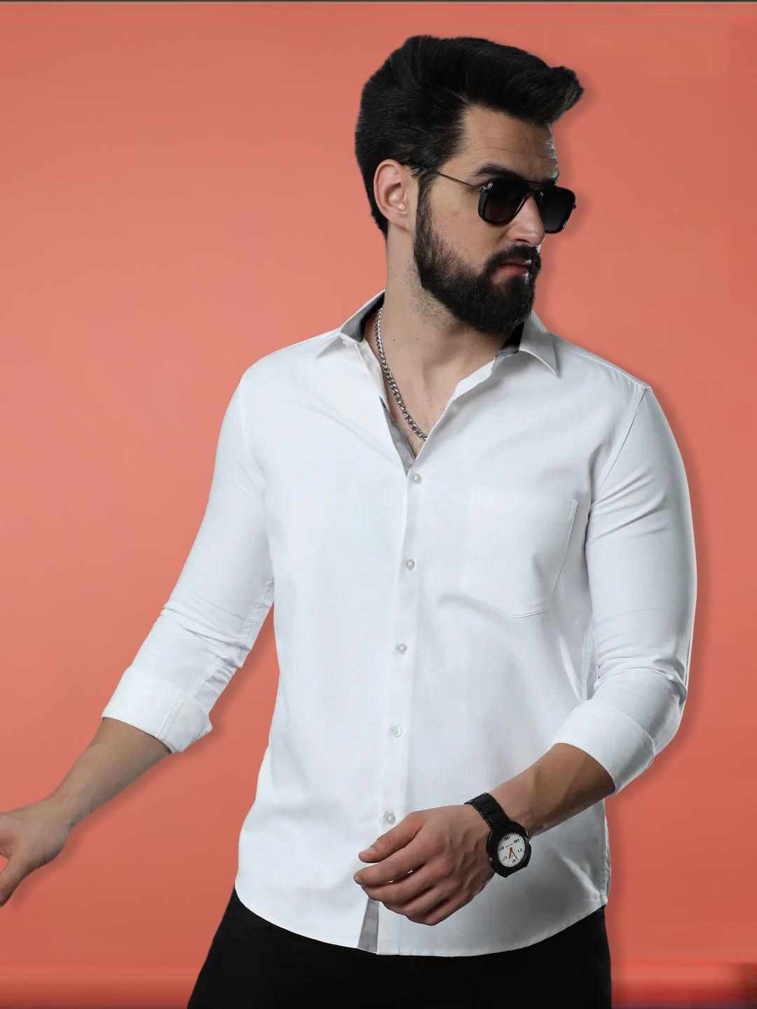 

1 Stop Fashion Standard Slim Fit Cotton Formal Shirt, White