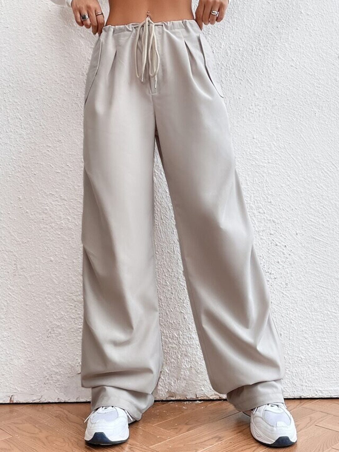 

TABADTOD Women Relaxed Loose Fit Trousers, Grey