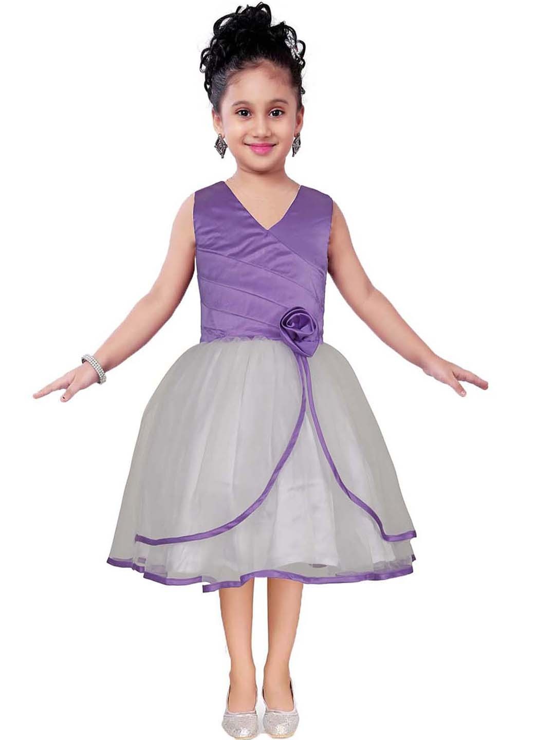 

BAESD Girls Satin Fit & Flare Midi Party Dress, Lavender