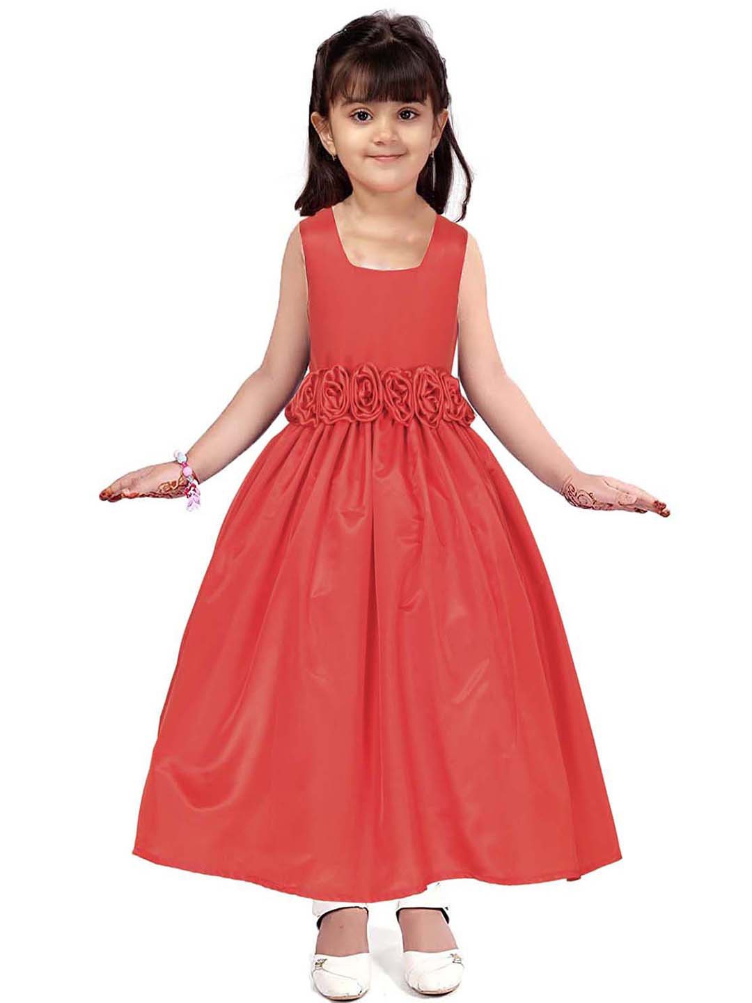 

BAESD Girls Embellished Satin Maxi Dress, Red
