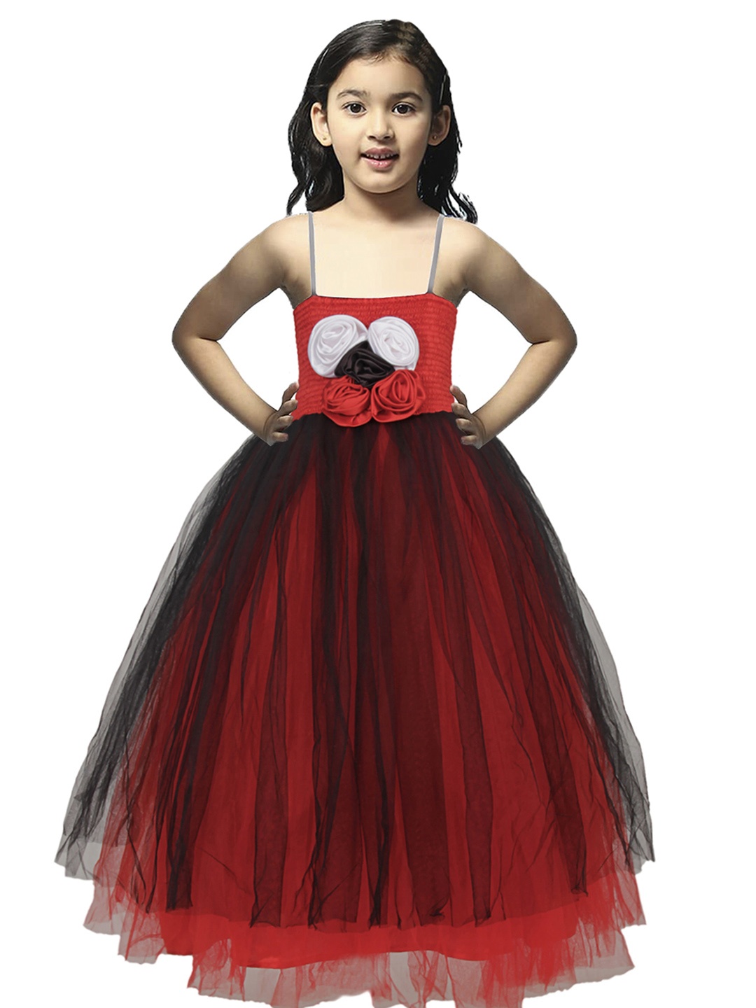 

BAESD Girls Satin Fit & Flare Maxi Party Dress, Red