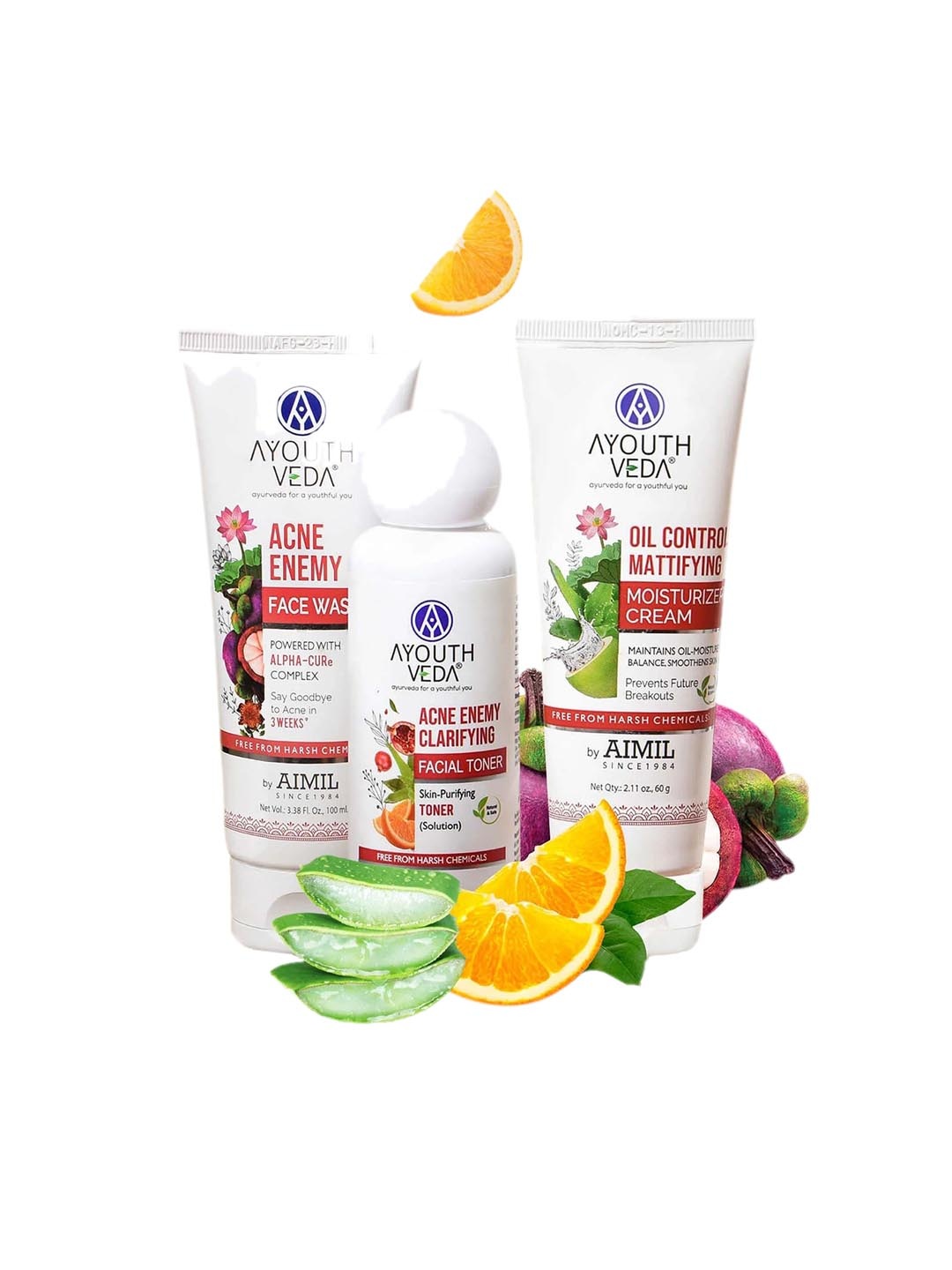 

AYOUTHVEDA 3-Pcs Anti-Acne Face Care Combo, White