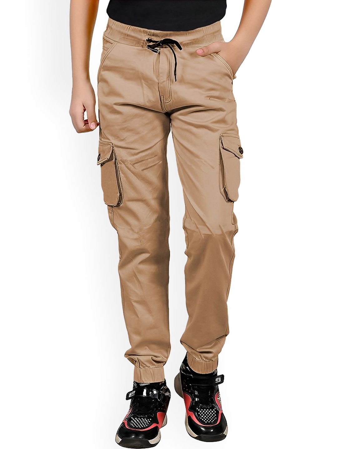 

BAESD Kids Comfort Straight Fit Mid-Rise Cotton Joggers Trouser, Cream
