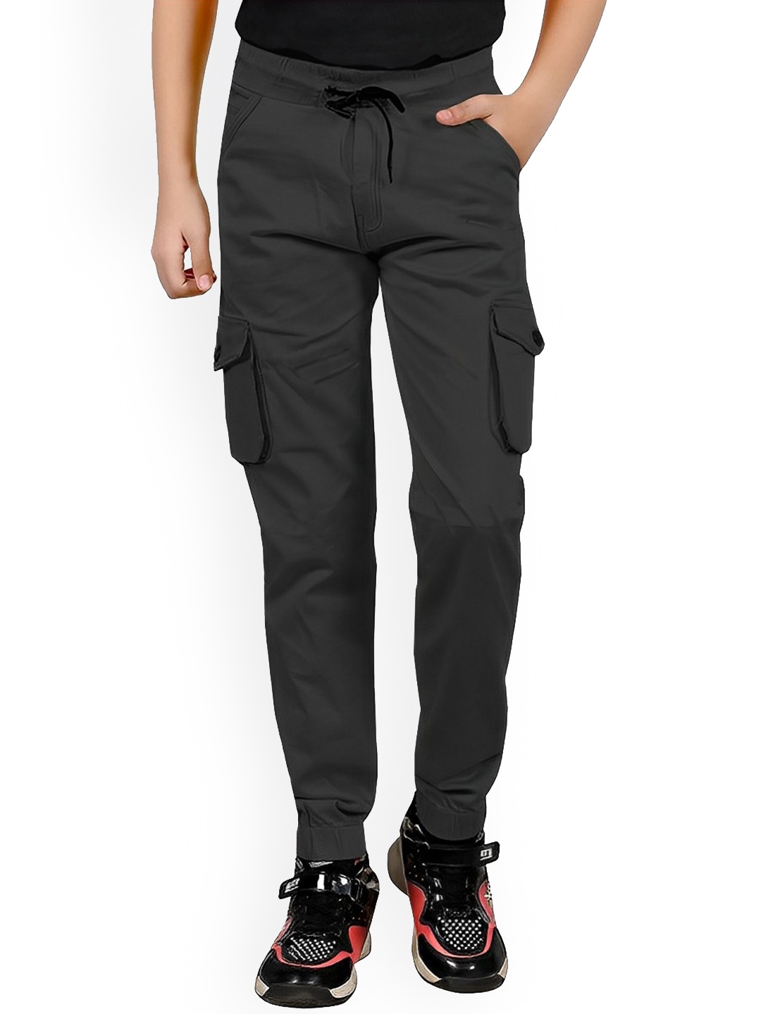 

BAESD Kids Comfort Straight Fit Mid-Rise Cotton Joggers Trouser, Black