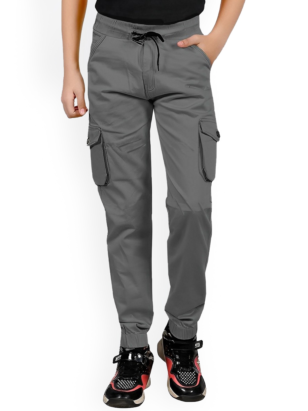 

BAESD Kids Comfort Straight Fit Mid-Rise Cotton Joggers Trouser, Grey