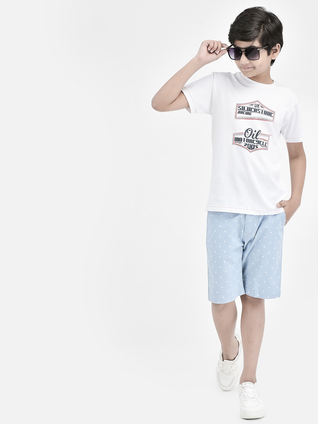 

Crimsoune Club Boys Slim Fit Typography Printed Round Neck T-shirt, White