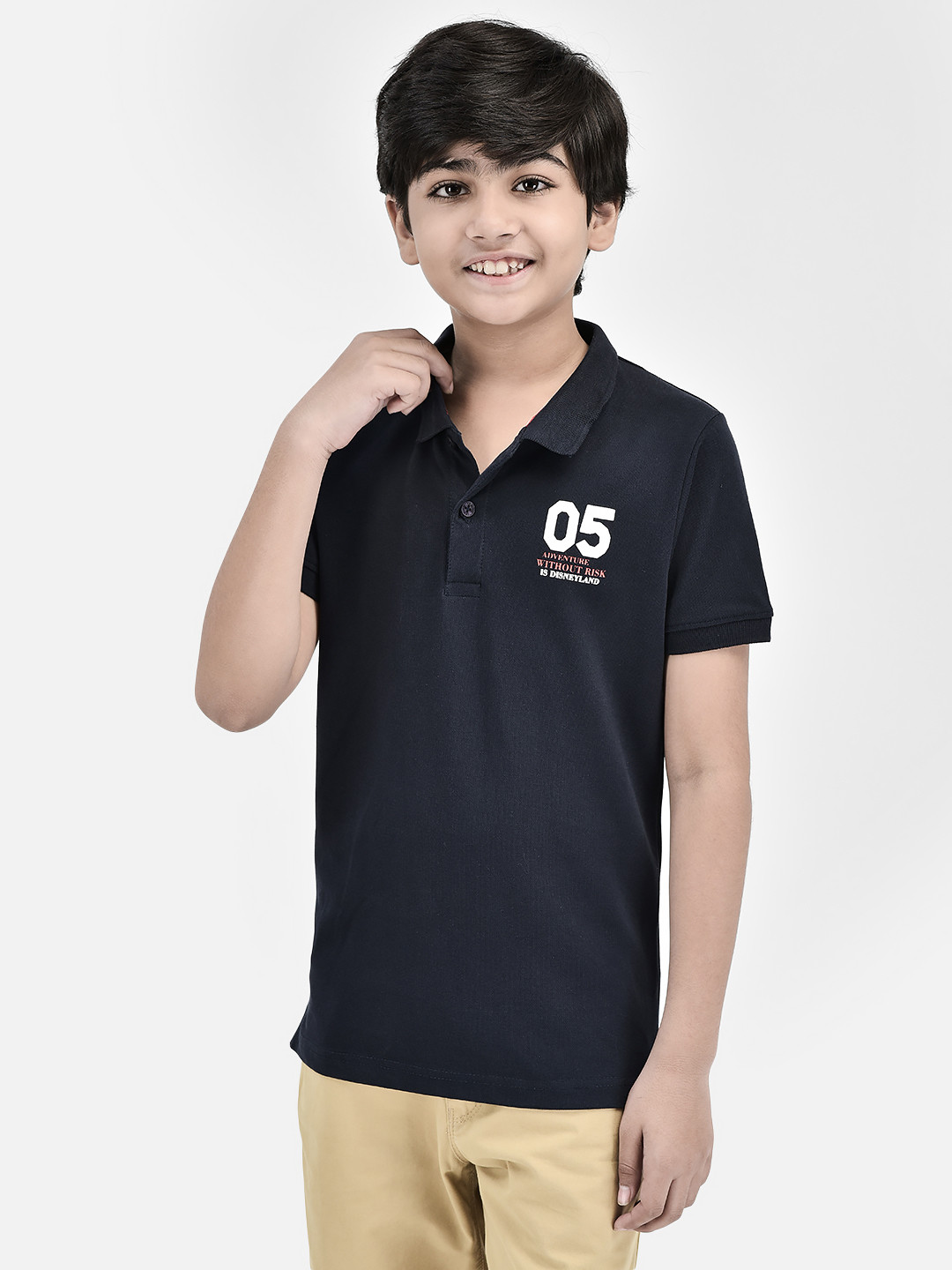 

Crimsoune Club Boys Slim Fit Polo Collar T-shirt, Navy blue